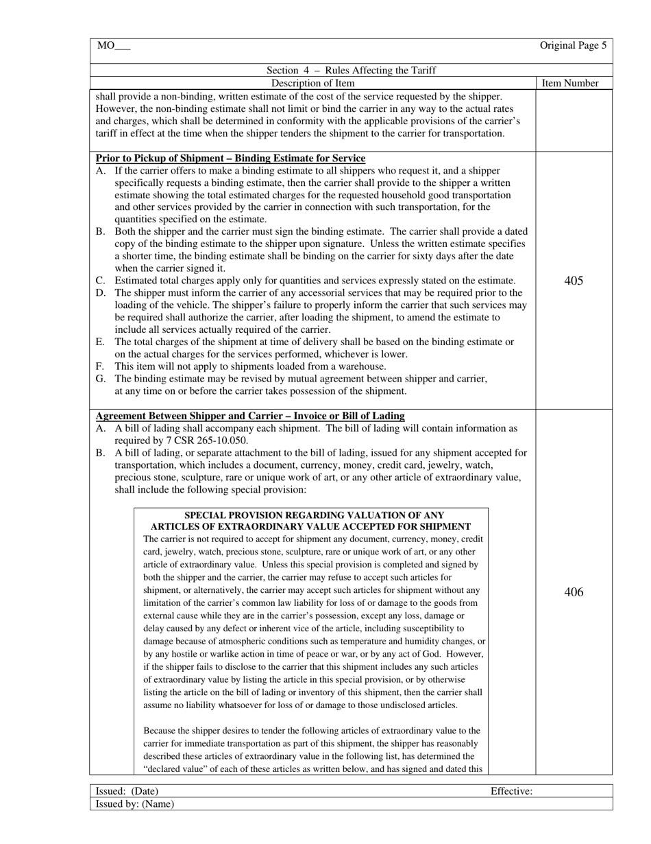 Hourly Rate Tariff - Missouri, Page 6
