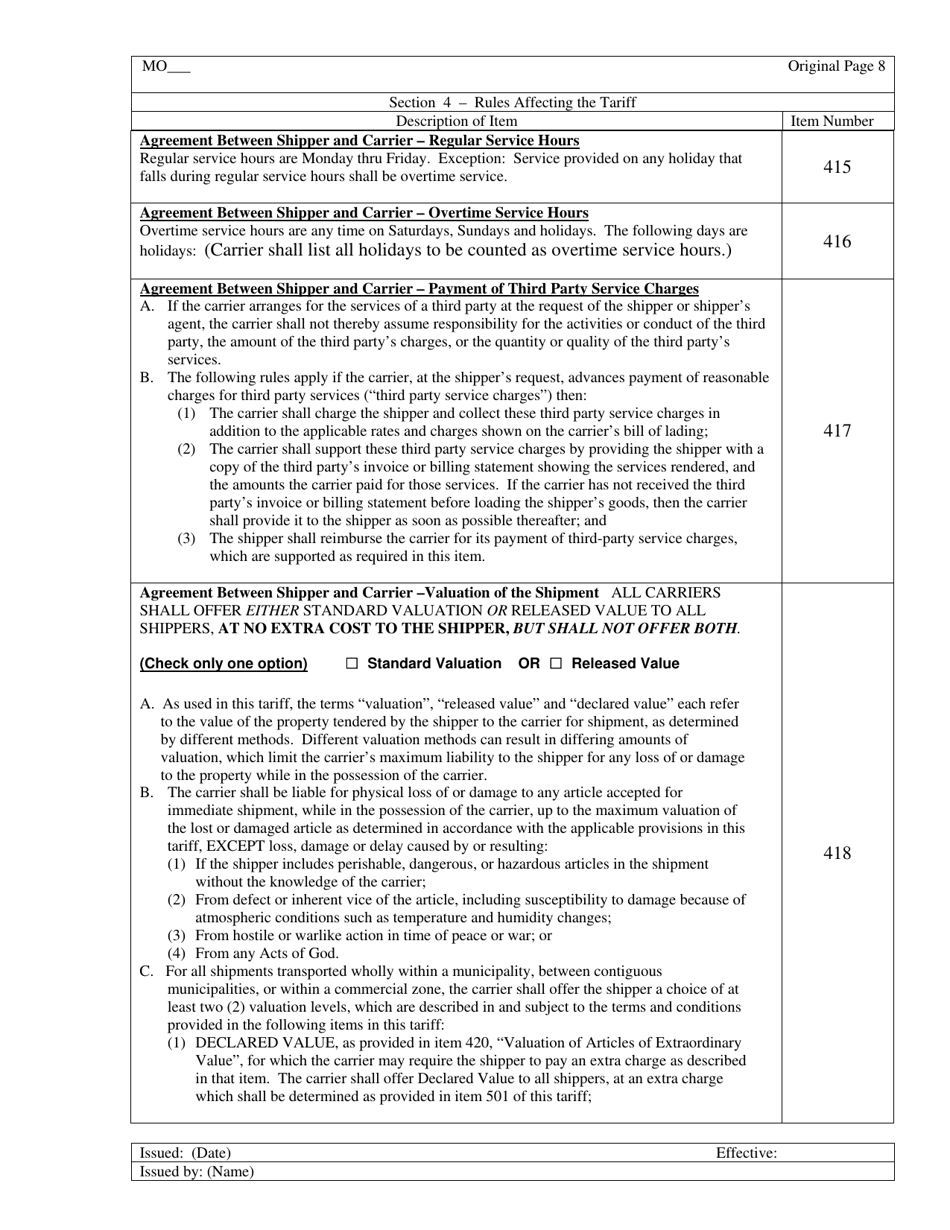 Hourly Rate Tariff - Missouri, Page 9