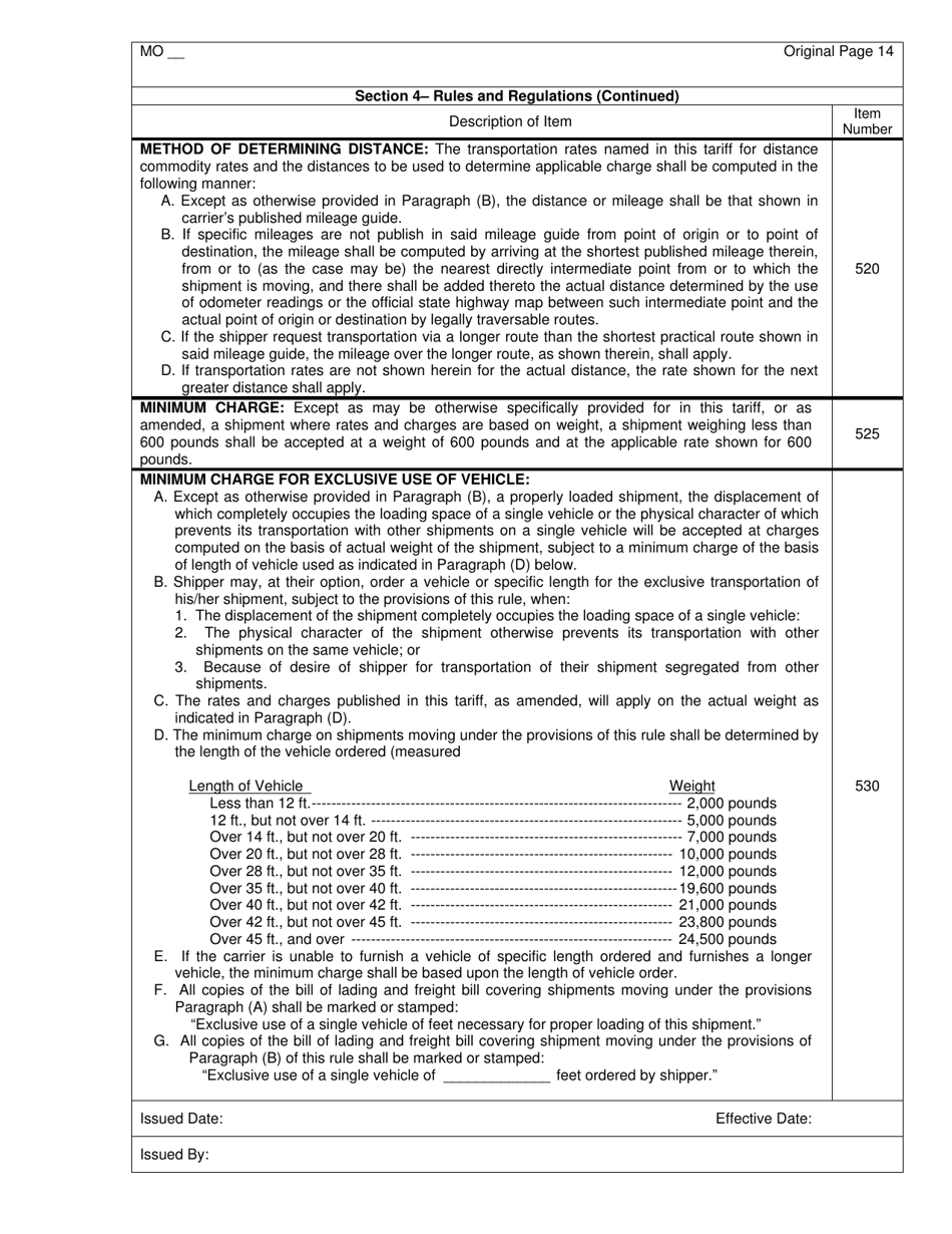 Distance Rate Tariff - Missouri, Page 15