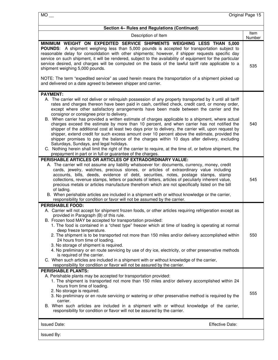 Distance Rate Tariff - Missouri, Page 16