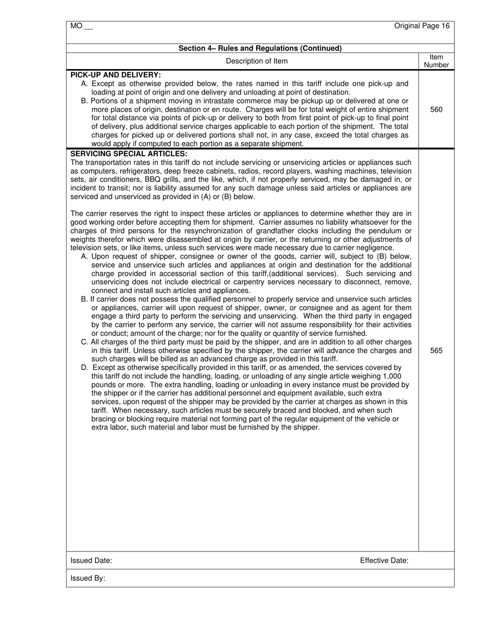 Distance Rate Tariff - Missouri, Page 17