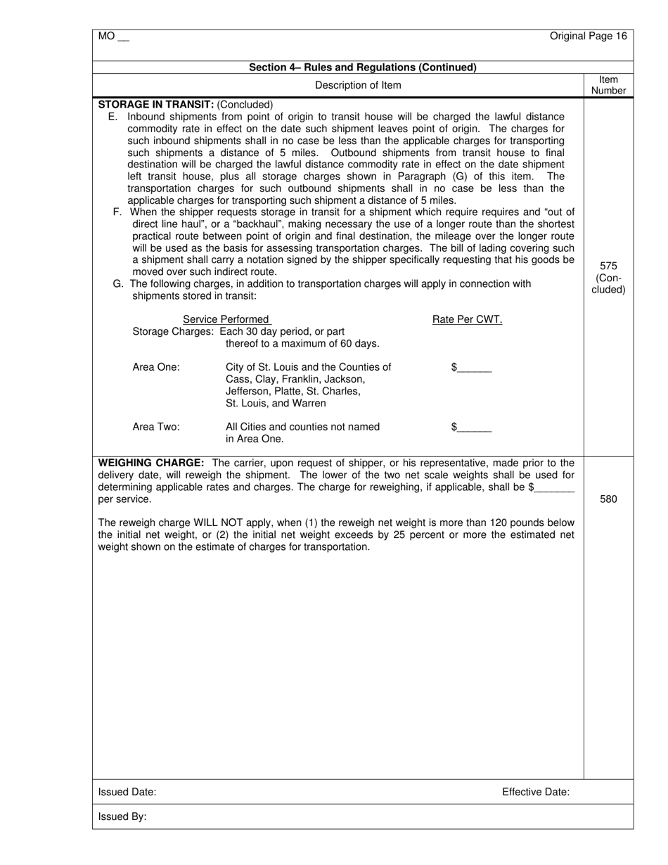 Distance Rate Tariff - Missouri, Page 19