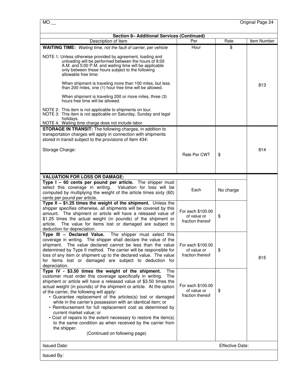 Distance Rate Tariff - Missouri, Page 25
