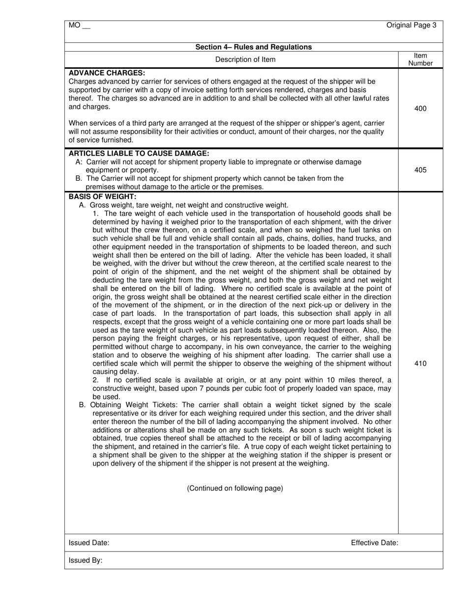 Distance Rate Tariff - Missouri, Page 4