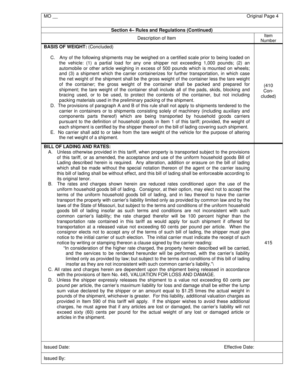 Distance Rate Tariff - Missouri, Page 5