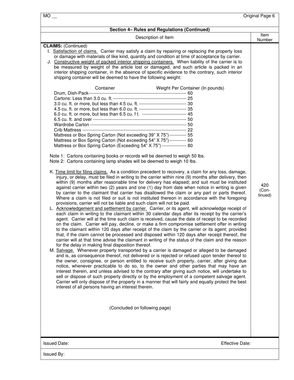 Distance Rate Tariff - Missouri, Page 7