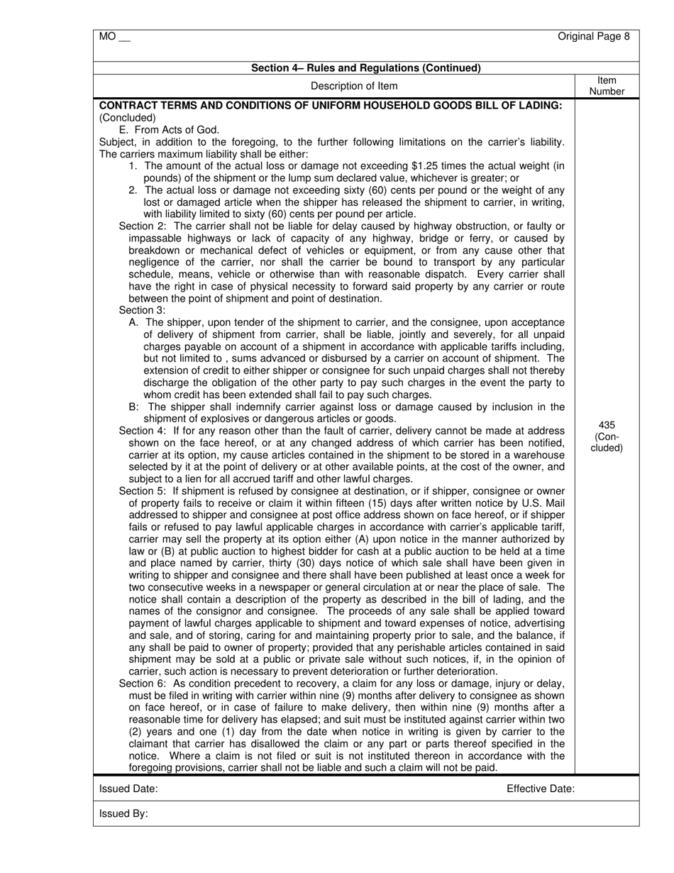 Distance Rate Tariff - Missouri, Page 9