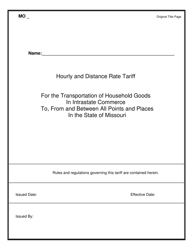 Document preview: Hourly and Distance Rate Tariff - Missouri