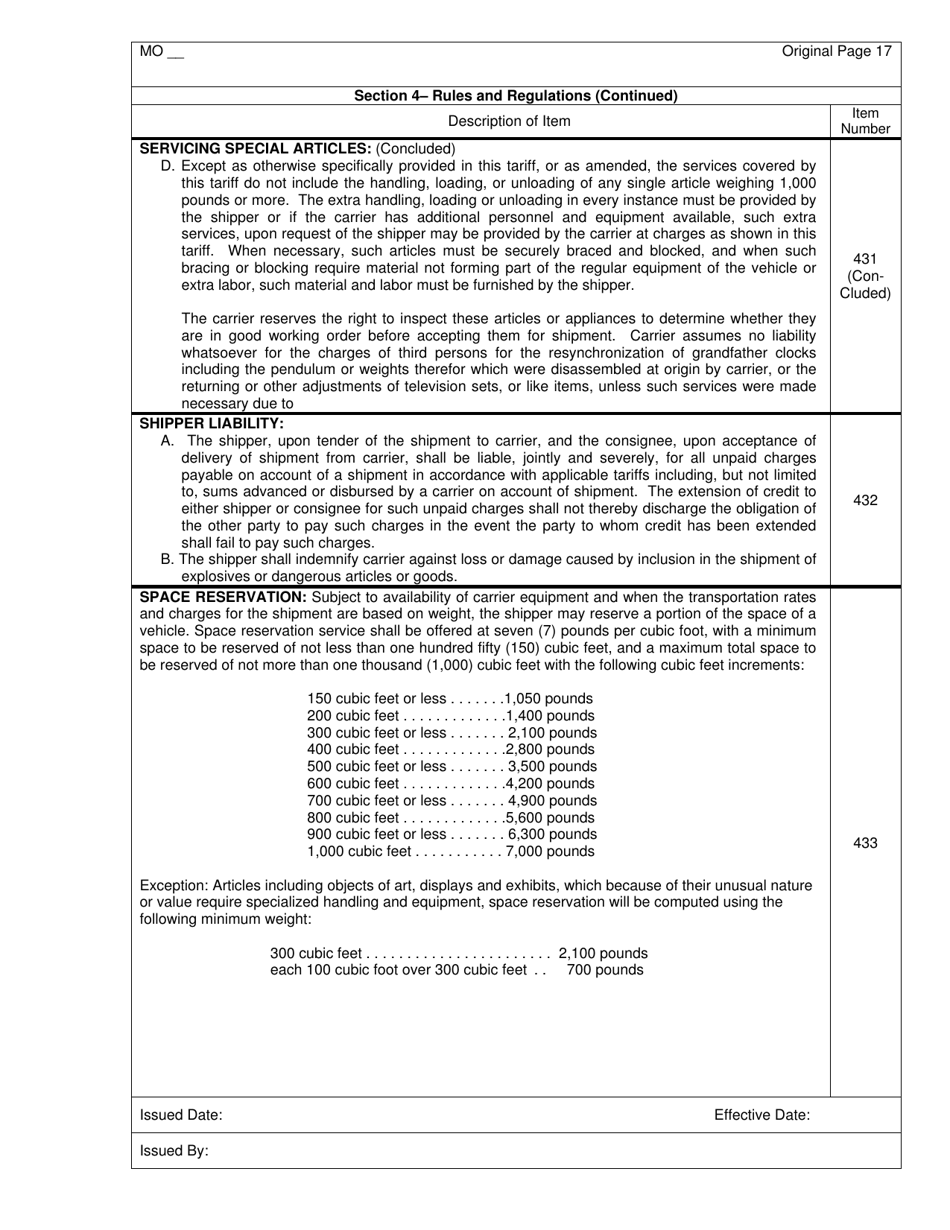 Hourly and Distance Rate Tariff - Missouri, Page 18