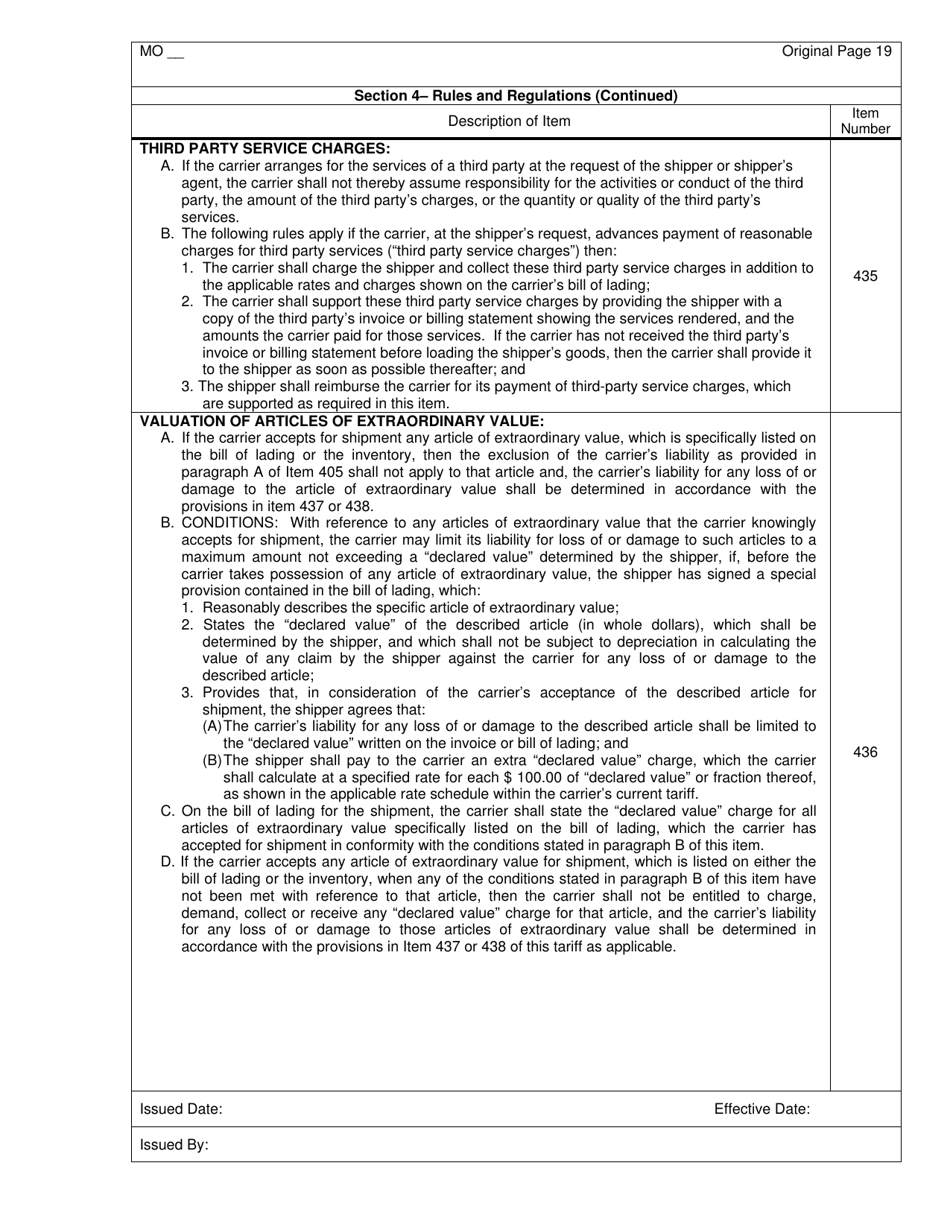 Hourly and Distance Rate Tariff - Missouri, Page 20