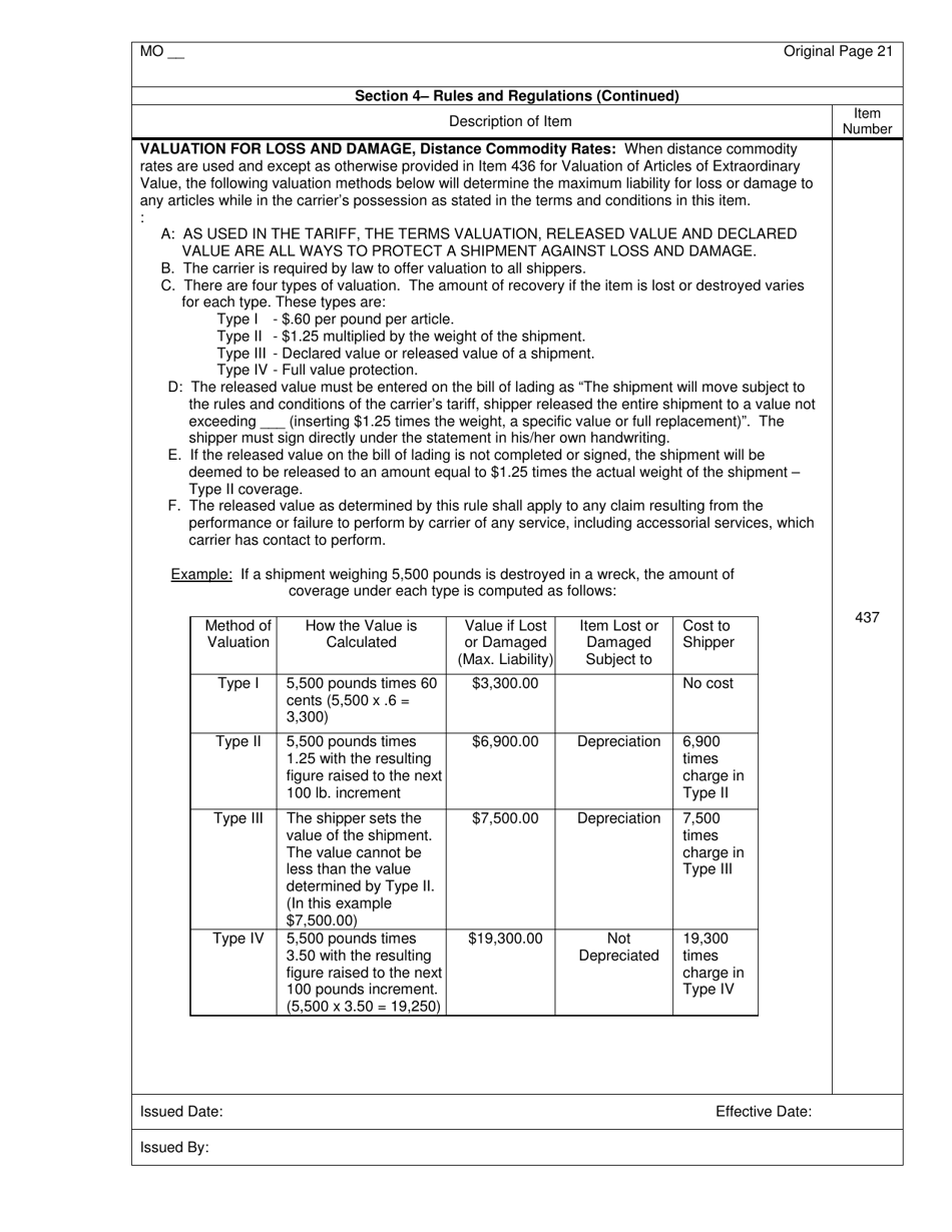 Hourly and Distance Rate Tariff - Missouri, Page 21