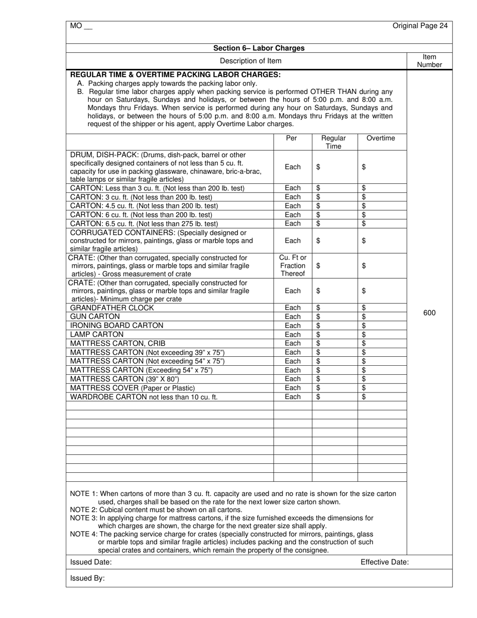 Hourly and Distance Rate Tariff - Missouri, Page 24