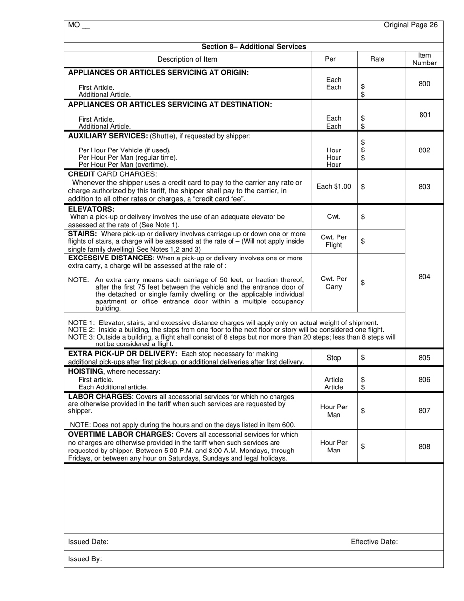 Hourly and Distance Rate Tariff - Missouri, Page 27
