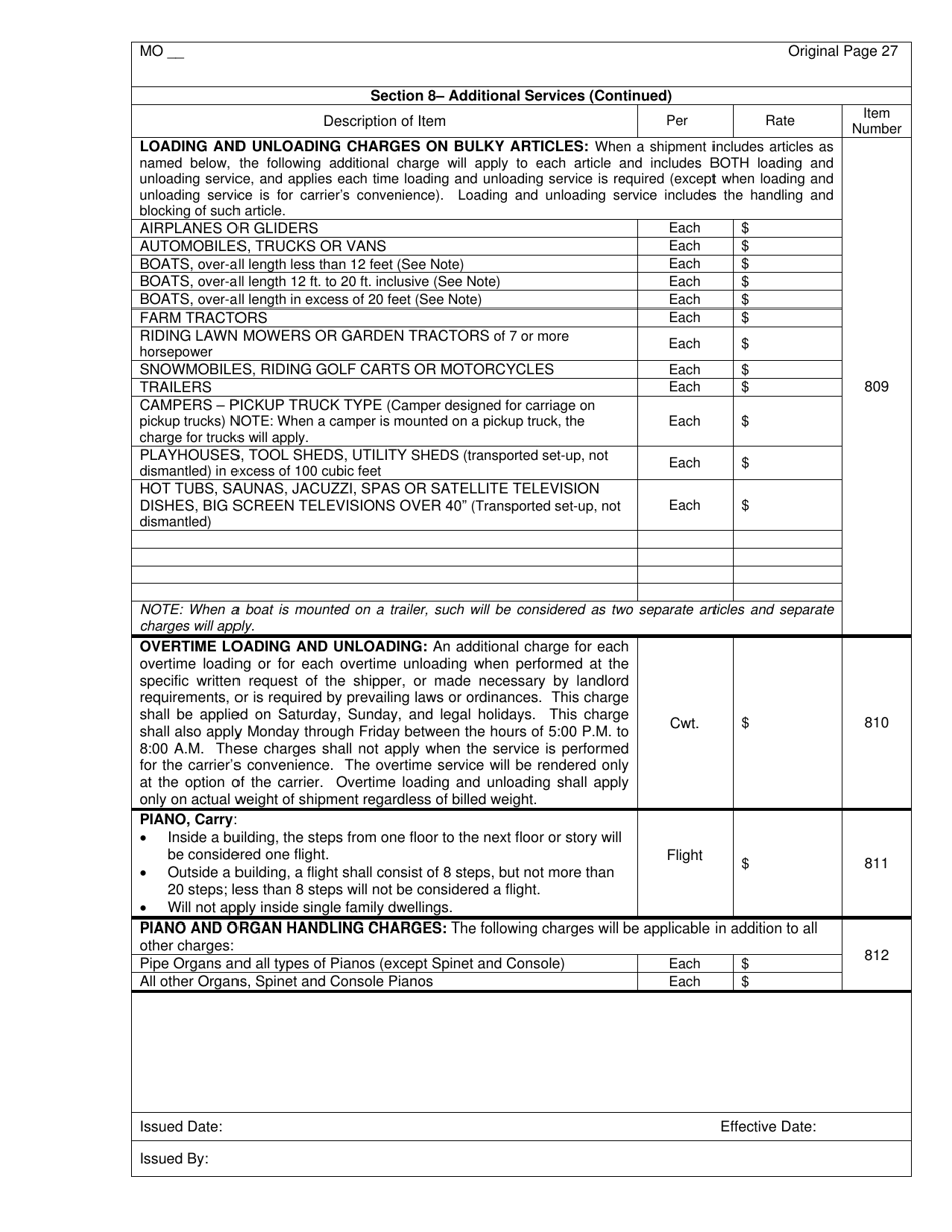Hourly and Distance Rate Tariff - Missouri, Page 28