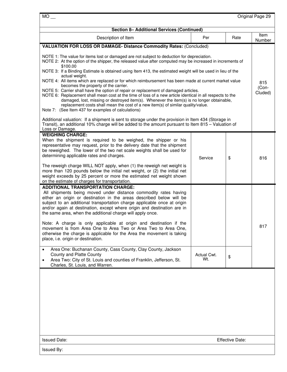 Hourly and Distance Rate Tariff - Missouri, Page 30