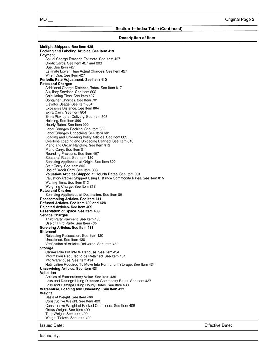 Hourly and Distance Rate Tariff - Missouri, Page 3