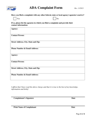 Ada Complaint Form - Michigan, Page 4