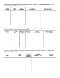 Prequalification Contractor Questionnaire - Missouri, Page 2