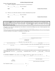Form D-390 Contractor Questionnaire - Missouri, Page 2