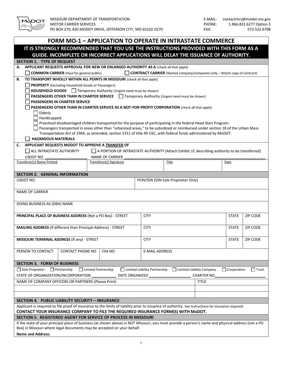 Form Mo 1 Fill Out Sign Online And Download Fillable Pdf Missouri Templateroller 5543