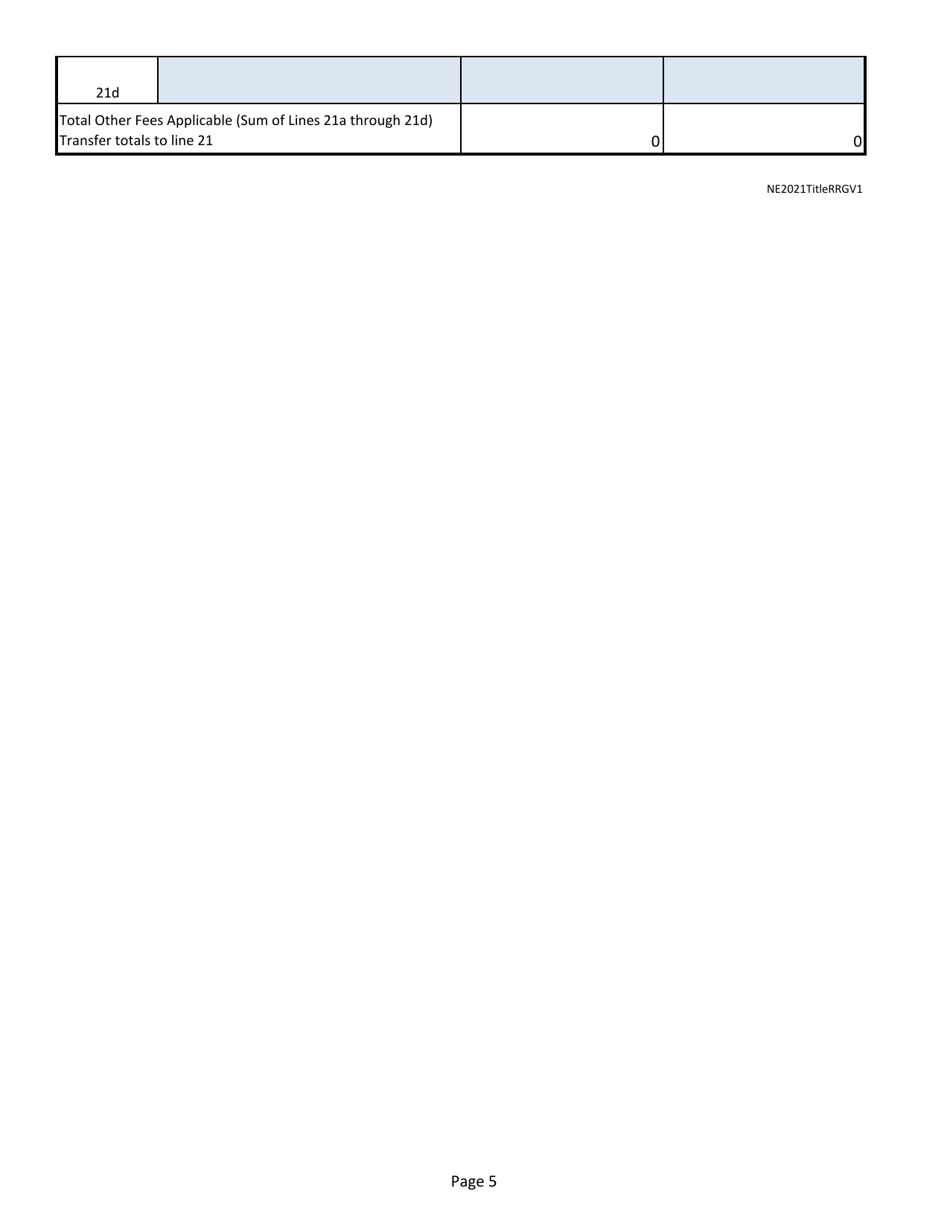 Annual Tax Return - Title Insurers, Risk Retention Groups - Nebraska, Page 5