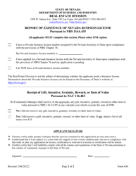Form 630 Application for Renewal - Community Manager - Nevada, Page 2