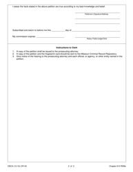 Form CR145 Petition for Expungement of Arrest Records - Missouri, Page 2