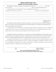 Form SC40 Petition Small Claims Court - Missouri (English/French), Page 2