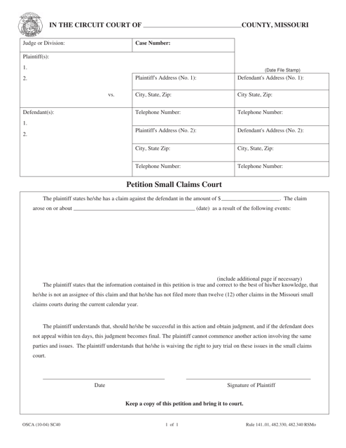 Form SC40  Printable Pdf