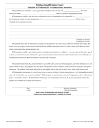Form SC40 Petition Small Claims Court - Missouri (English/Spanish), Page 2