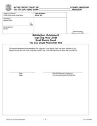 Document preview: Form SC60 Satisfaction of Judgement - Small Claims Court - Missouri (English/Vietnamese)