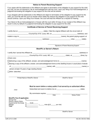 Form CS95 Affidavit for Termination of Child Support - Missouri, Page 2