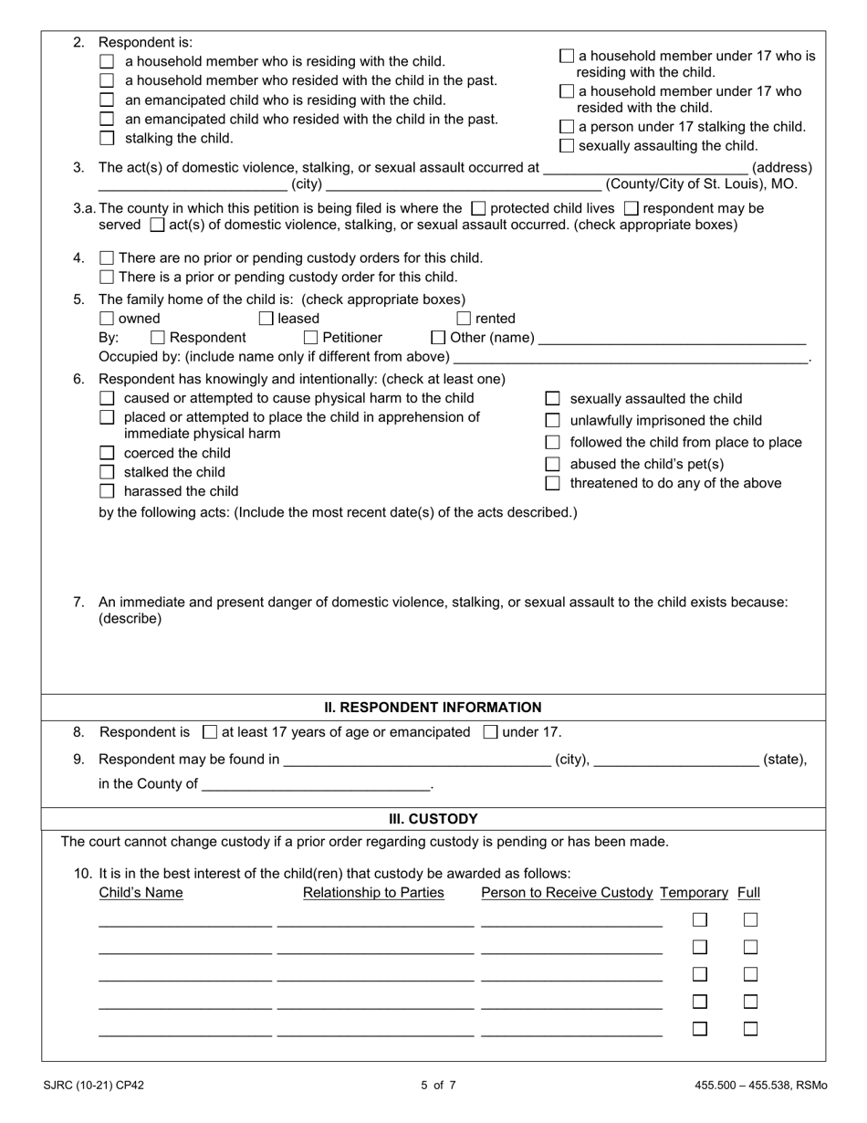 Form CP42 - Fill Out, Sign Online and Download Fillable PDF, Missouri ...