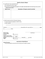 Form CV91 Execution Application and Order - Missouri, Page 2