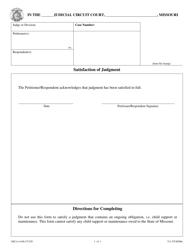 Document preview: Form CV250 Satisfaction of Judgment - Missouri