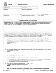 Document preview: Form CV110 Interrogatories to Garnishee - Missouri