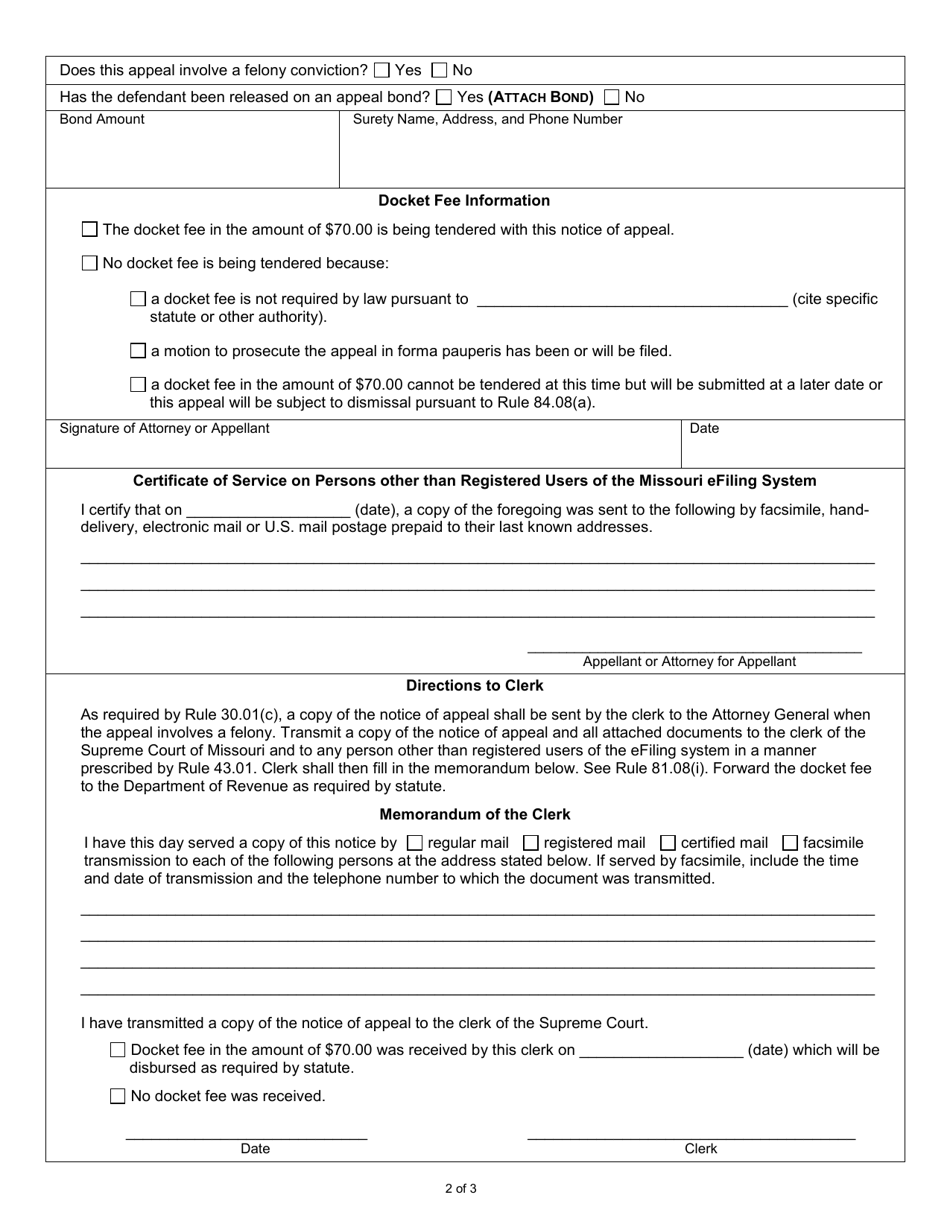 Notice of Appeal to Supreme Court of Missouri - Missouri, Page 2