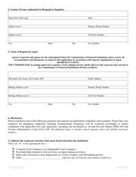 Application for Interstate Trust Activities - Foreign Independent Trust Company - Nevada, Page 2