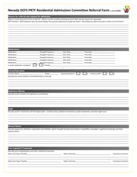 Nevada Dcfs Prtf Residential Admissions Committee Referral Form - Nevada, Page 2