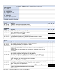 Ambulatory Surgical Center/Recovery Center Inspection Form - Nevada, Page 2