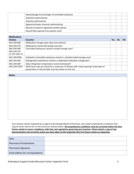 Ambulatory Surgical Center/Recovery Center Inspection Form - Nevada, Page 3