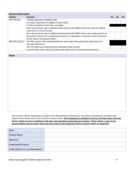 Veterinary Supplier Facility Inspection Form - Nevada, Page 3