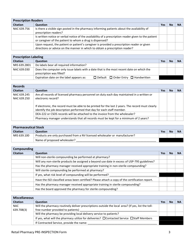 Retail Pharmacy Pre-inspection Form - Nevada, Page 3