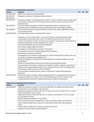 Sterile Compounding Inspection Form - Nevada, Page 5