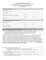 Electronic Prescription Software Approval Form - Nevada, Page 2