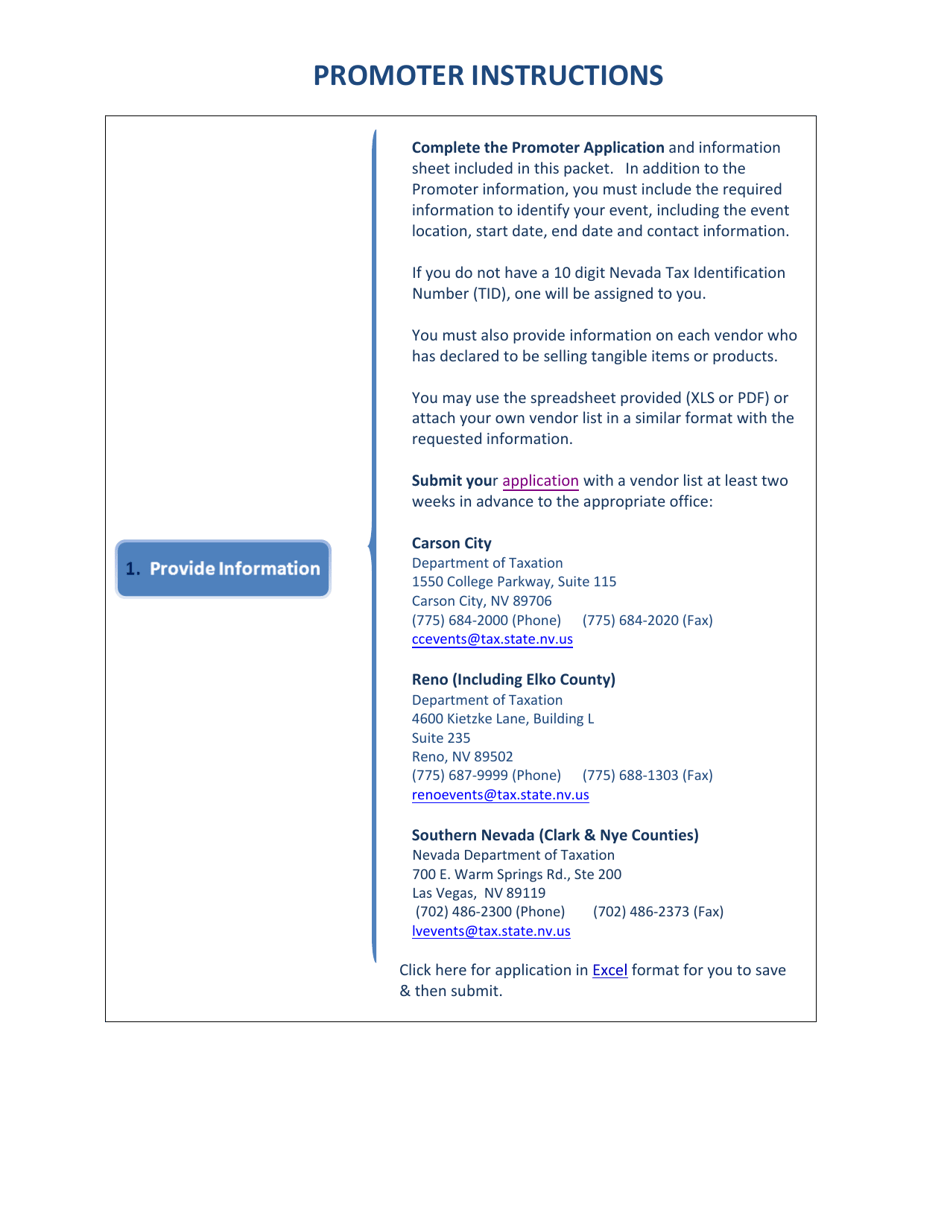 Instructions for One-Time Special Event Permit Application - Nevada, Page 2