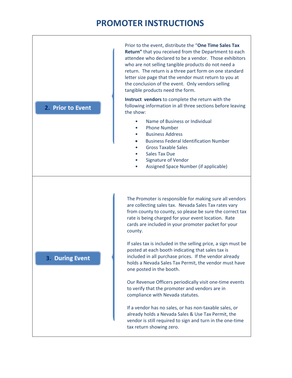Instructions for One-Time Special Event Permit Application - Nevada, Page 3