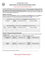 Agricultural Hay Price and Pasture Rental Survey - Nevada