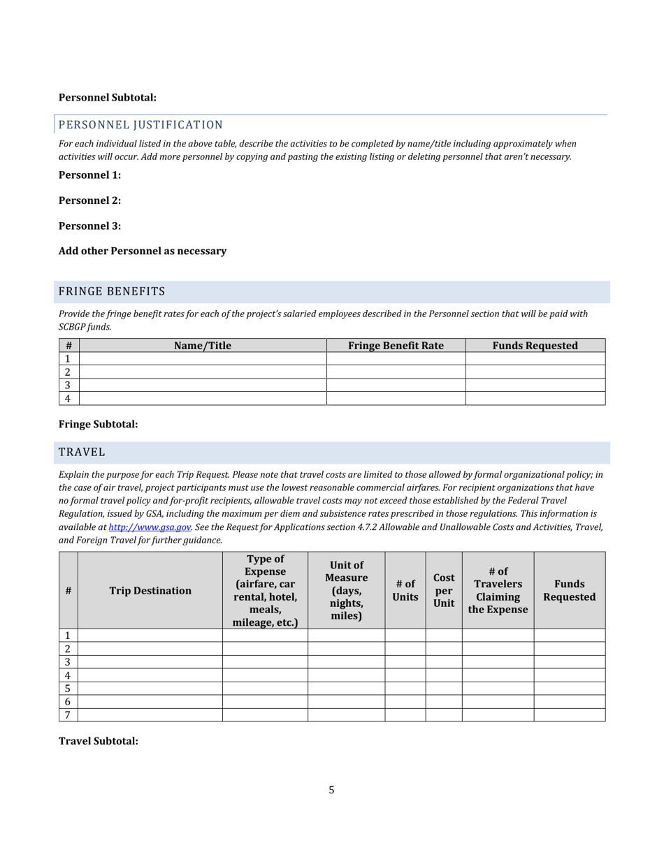 Scbgp Project Profile Template - Award Years 2022 Forward - Nevada, Page 5