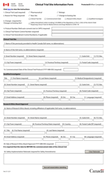Document preview: Clinical Trial Site Information Form - Canada